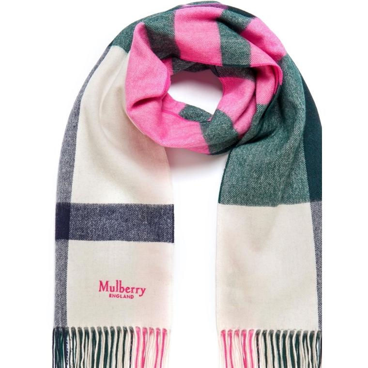 Mulberry large hot sale check scarf
